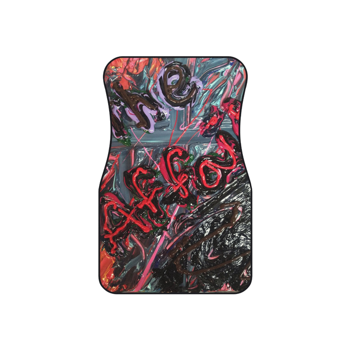 Abstract Graffiti Car Mats (2x Front) - Colorful Urban Art Floor Liners