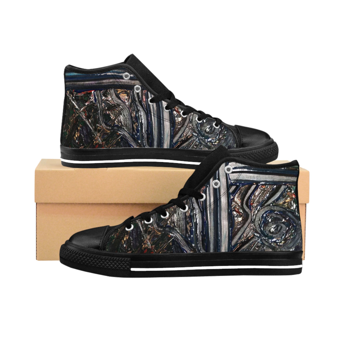 High-Top Sneakers — Distressed Metal Gate Art Print