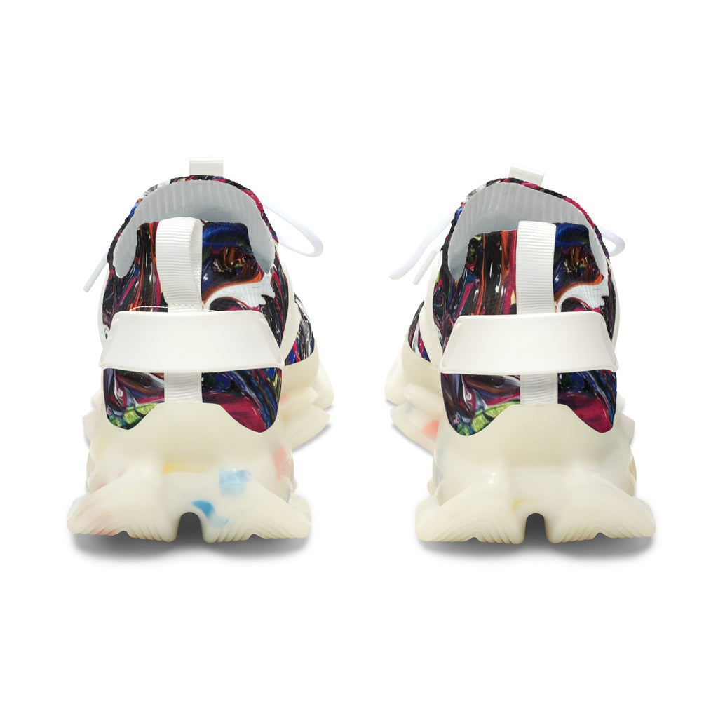 Women's Mesh Sneakers — Abstract Marble Athletic Shoes