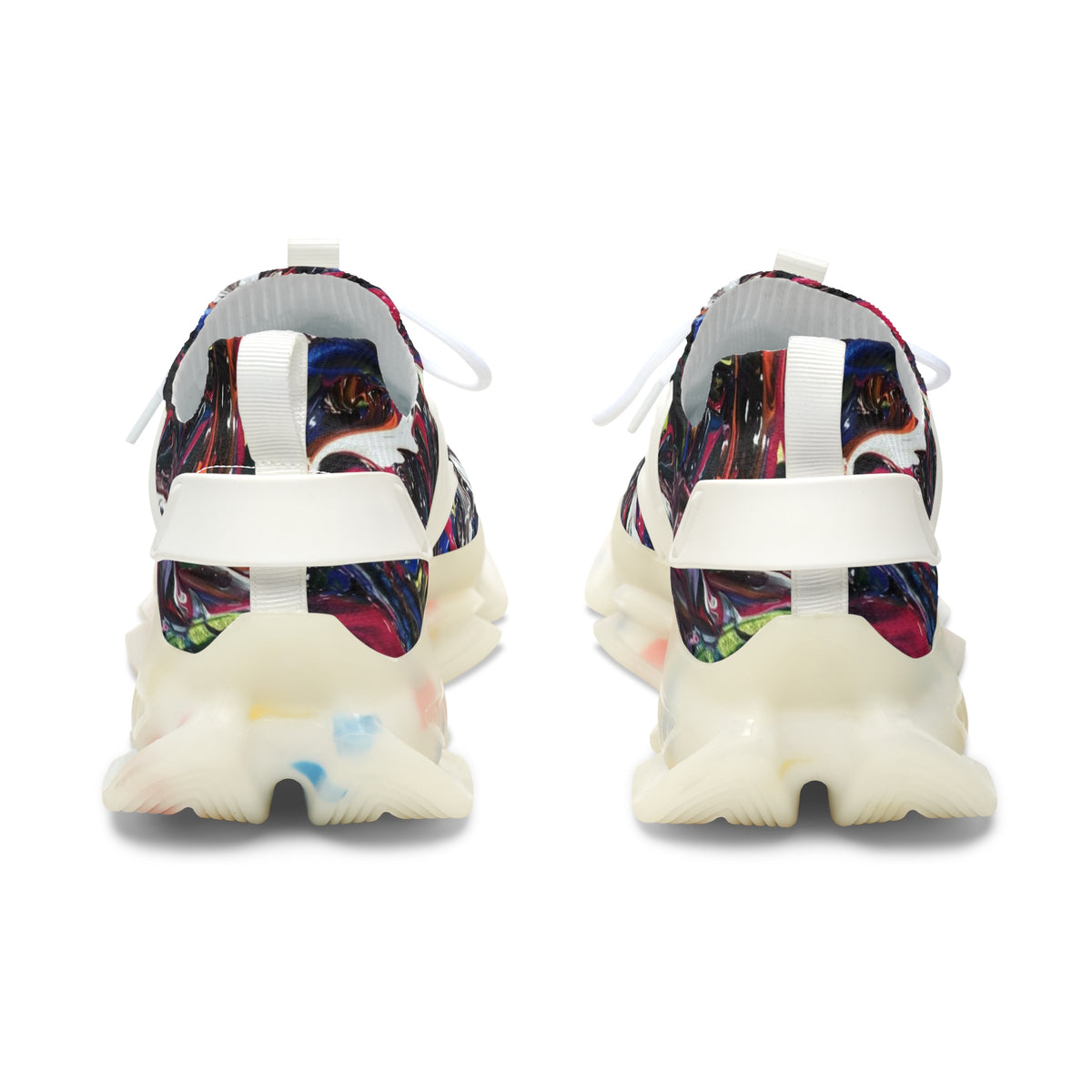 Women's Mesh Sneakers — Abstract Marble Athletic Shoes