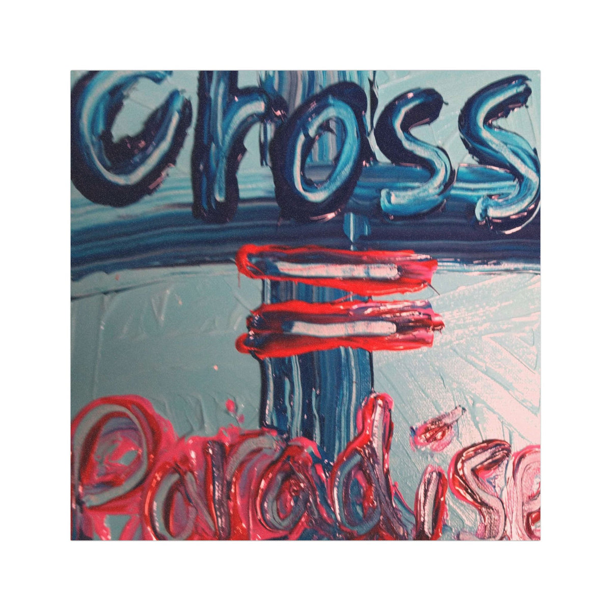 cross =Paradise Car Magnet — Colorful Hand-Painted Typography Auto Decal