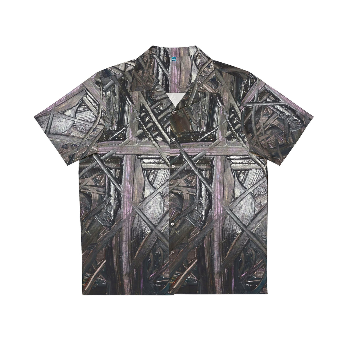 Men's Hawaiian Shirt — Abstract Woodgrain Cross Pattern AOP
