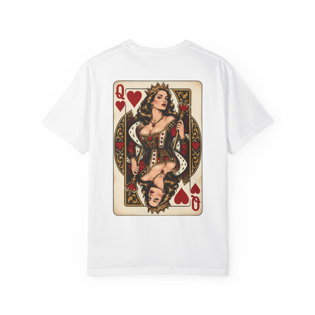 Queen of Hearts Playing Card Graphic T-Shirt
