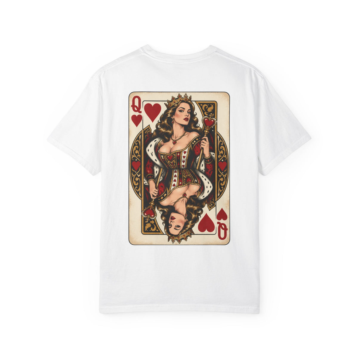 Queen of Hearts Playing Card Graphic T-Shirt
