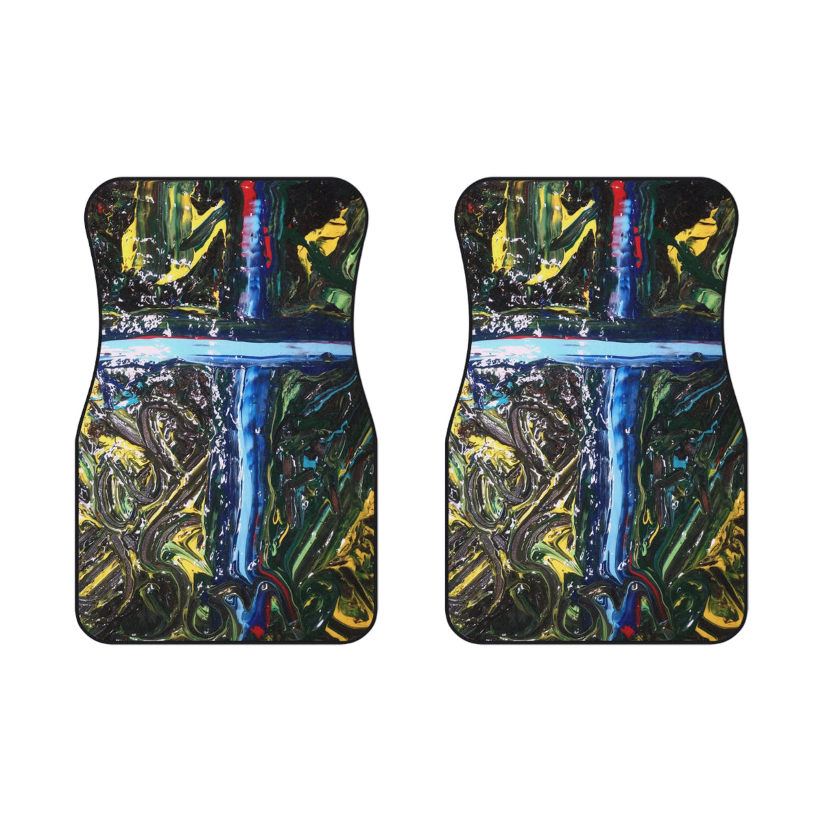 Artistic Car Mats - Colorful Front Floor Mats, Unique Vehicle Accessories, Abstract Design, Auto Decor, Gift for Car Enthusiasts
