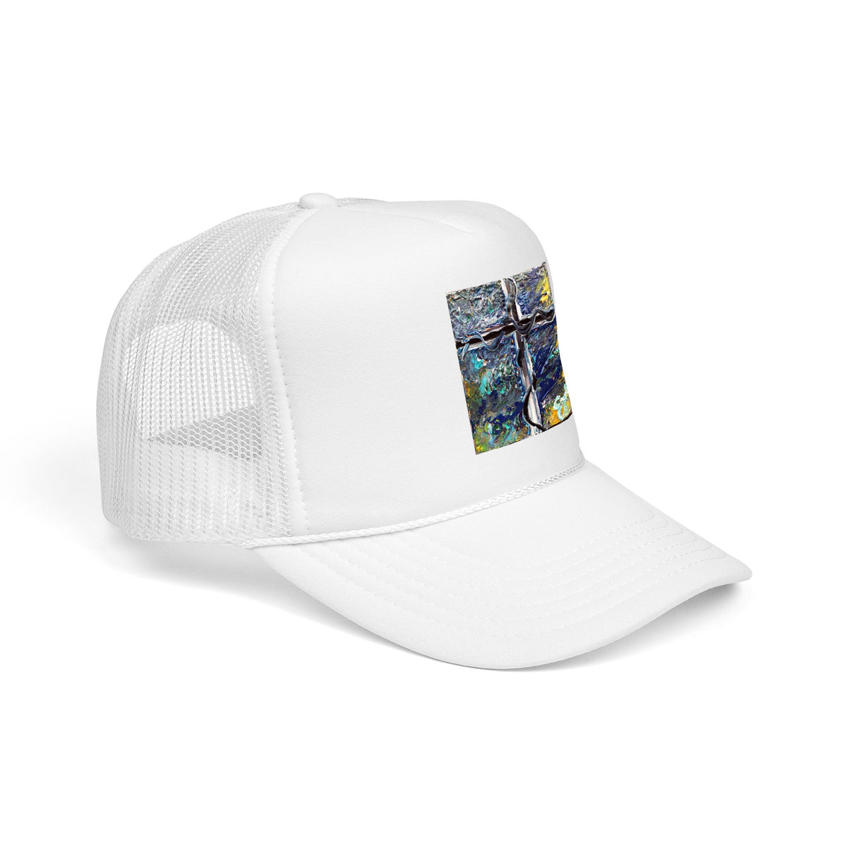 Abstract Cross Trucker Hat — Artistic Faith Mesh Cap
