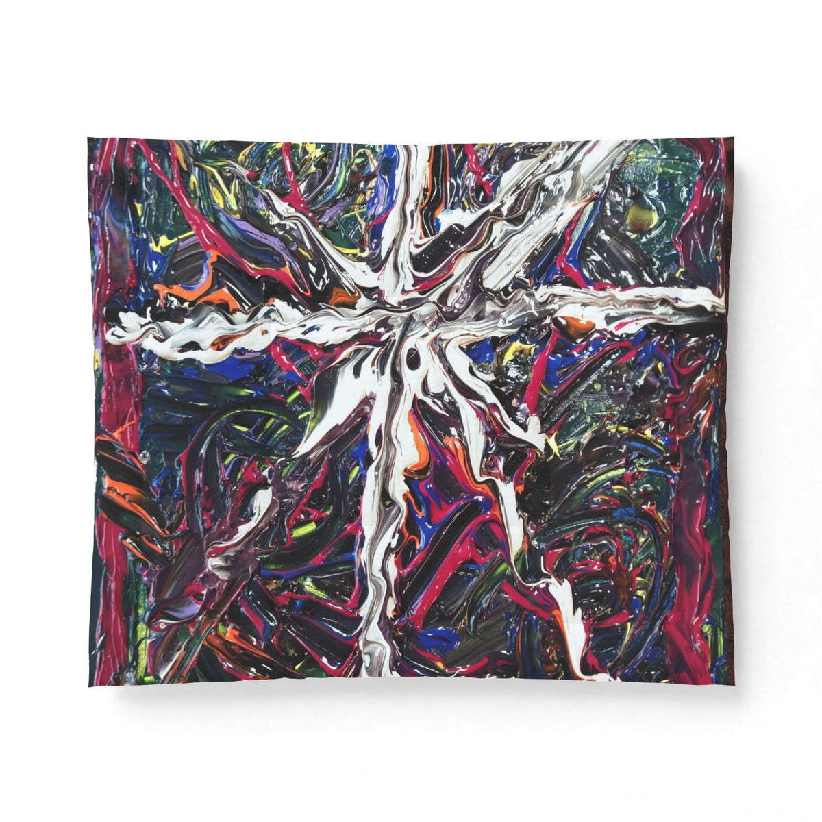 Abstract Starburst Cotton Comforter – Psychedelic Swirl Art Bedding