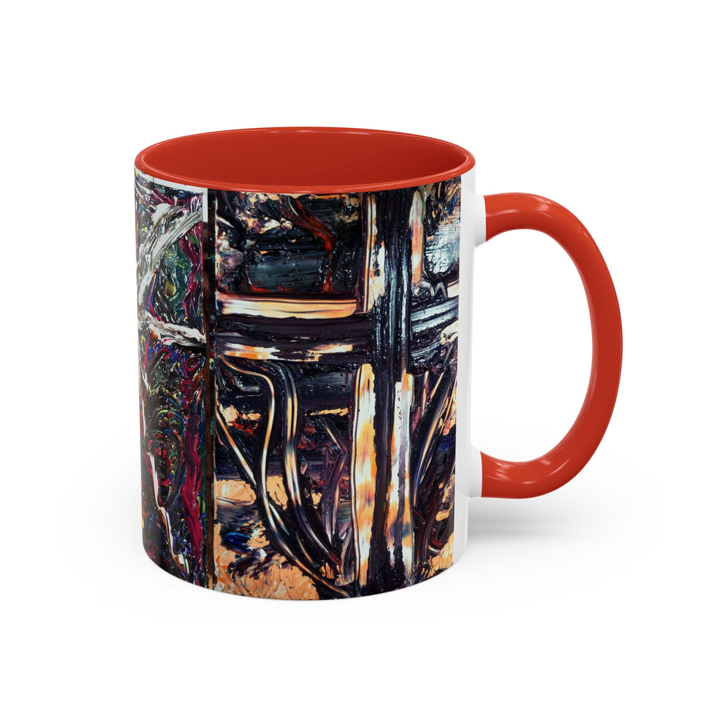 Abstract Starburst Accent Coffee Mug — Colorful Modern Art Ceramic (11/15oz)