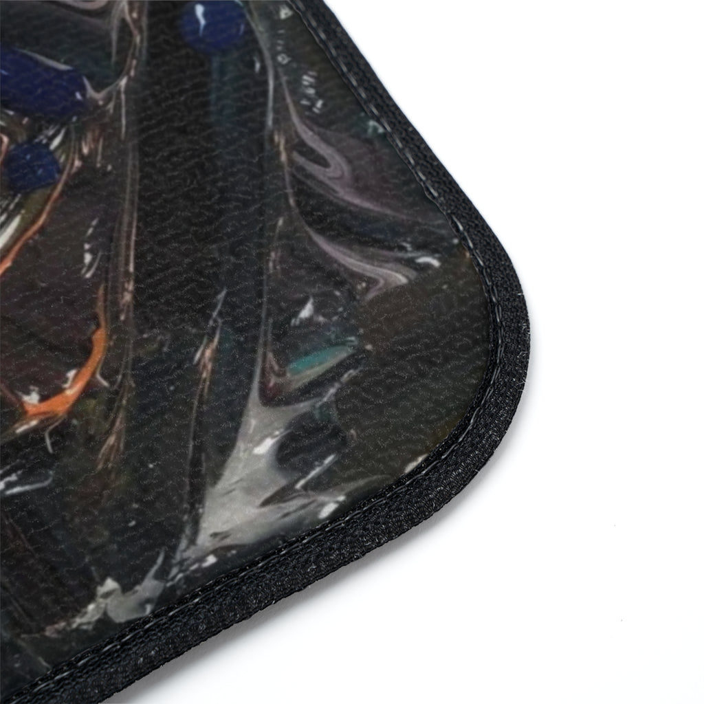 Abstract Metallic Cross Car Floor Mat — One-Piece Protective Automotive Mat