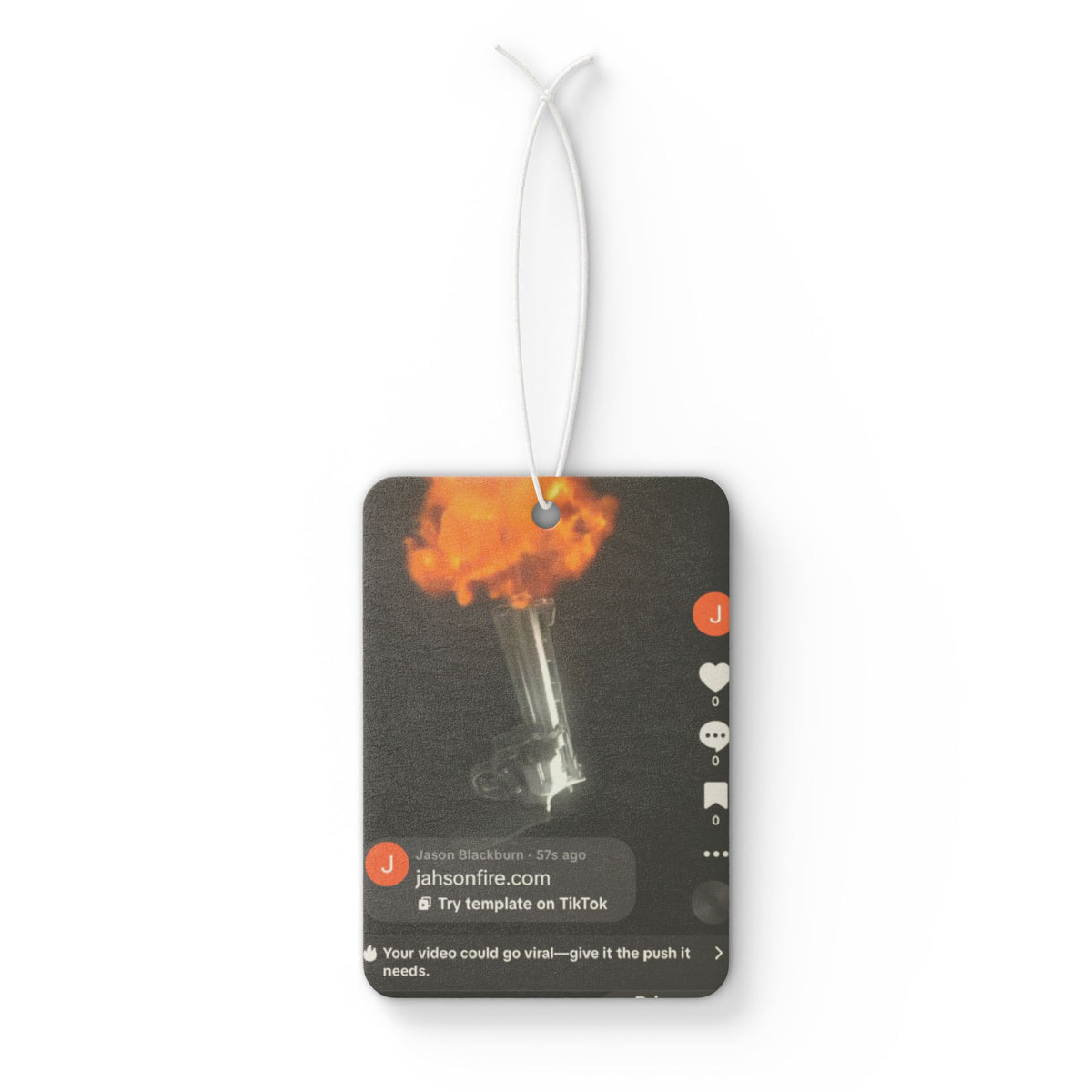 Car Air Freshener — Orange Flame TikTok Screenshot Scent Tag