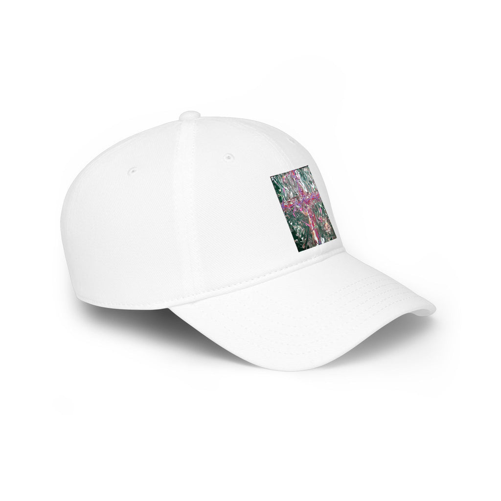 Abstract Pink Cross Embroidered Baseball Cap