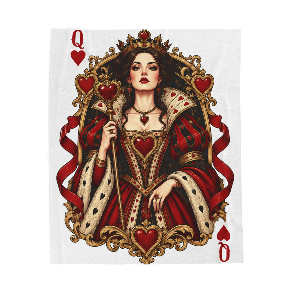 Queen of Hearts Velveteen Plush Blanket