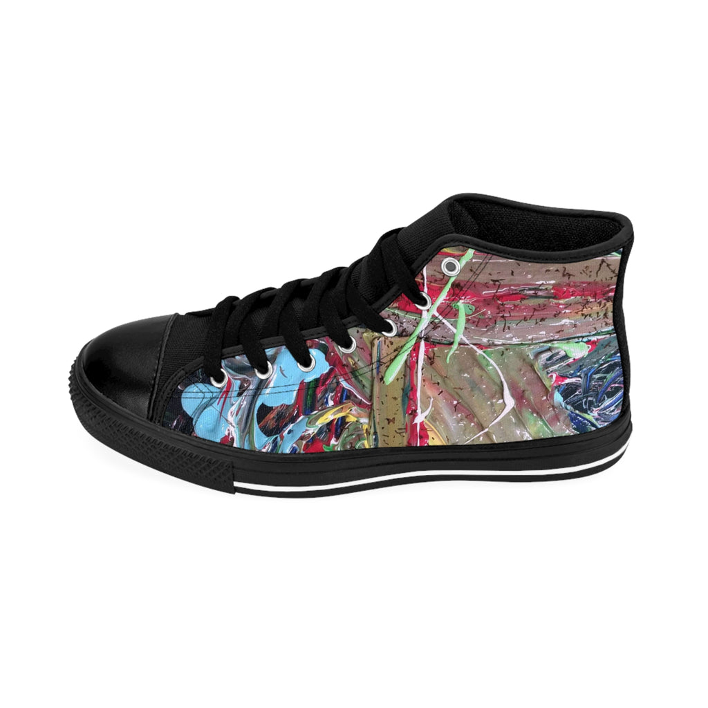 Abstract Graffiti High-Top Sneakers — Women's Classic Canvas Shoes