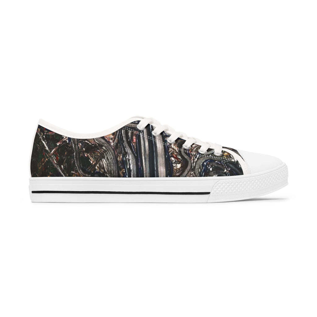 Low Top Sneakers — Distressed Metallic Gothic Pattern