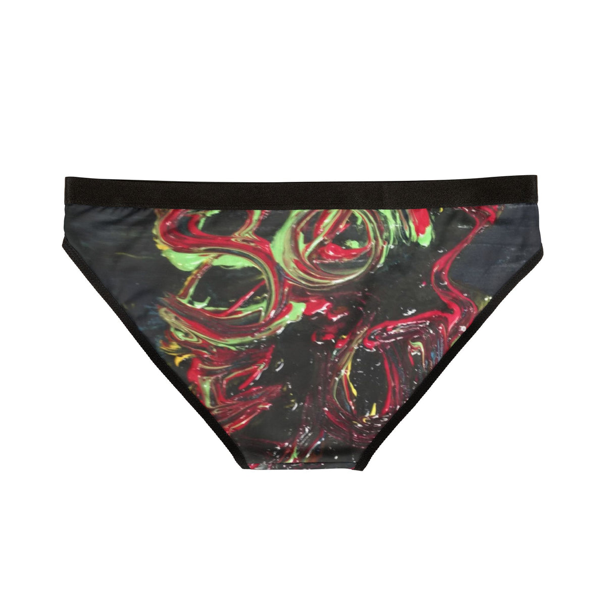 Women's Bikini Briefs — Abstract Red & Green Swirl Art Print