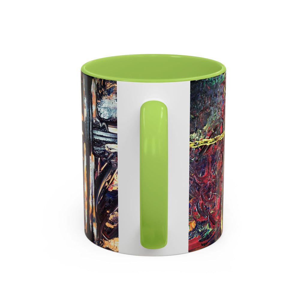 Abstract Starburst Accent Coffee Mug — Colorful Modern Art Ceramic (11/15oz)