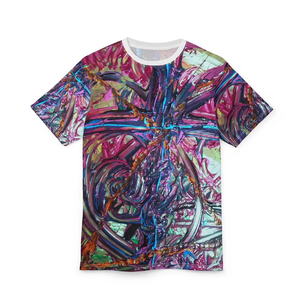 Abstract Vivid Swirl All-Over Print Tee