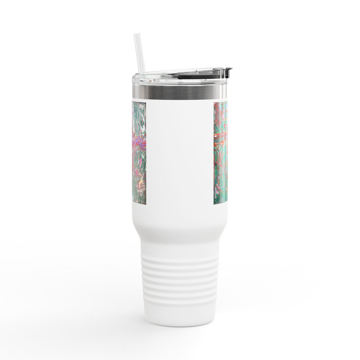 40oz Insulated Travel Mug - Abstract Cross Art Design