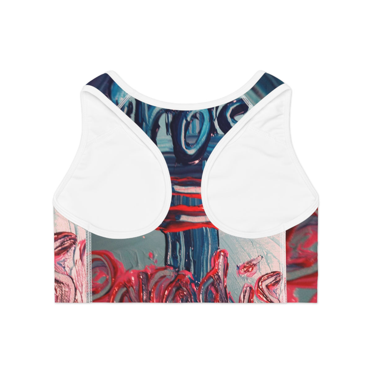 Abstract Expression Sports Bra — Bold Painted Art All-Over Print