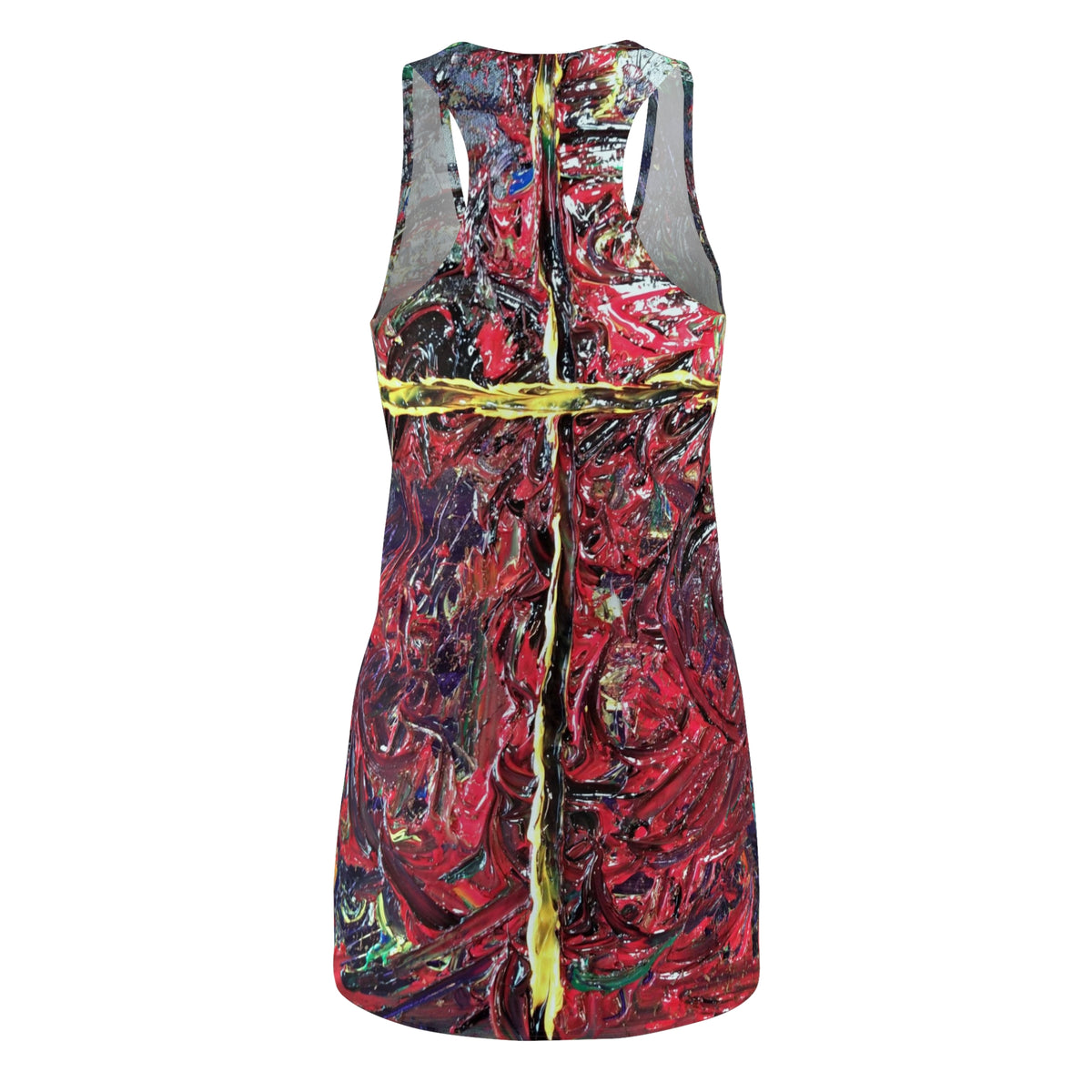 Racerback Dress — Abstract Red & Gold Cross Art Print