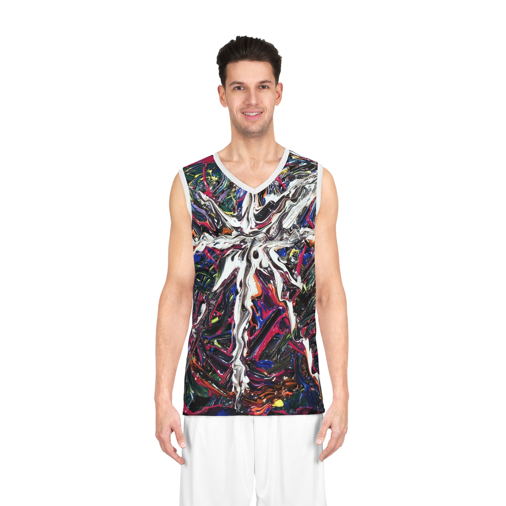 Abstract Paint Splash Basketball Jersey – Colorful All-Over Print Tank