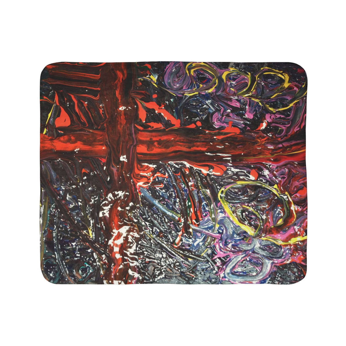 Colorful Abstract Fleece Sherpa Blanket for Cozy Living Spaces, Vibrant Home Decor, Gift for Art Lovers, Warmth for Any Season, [...]