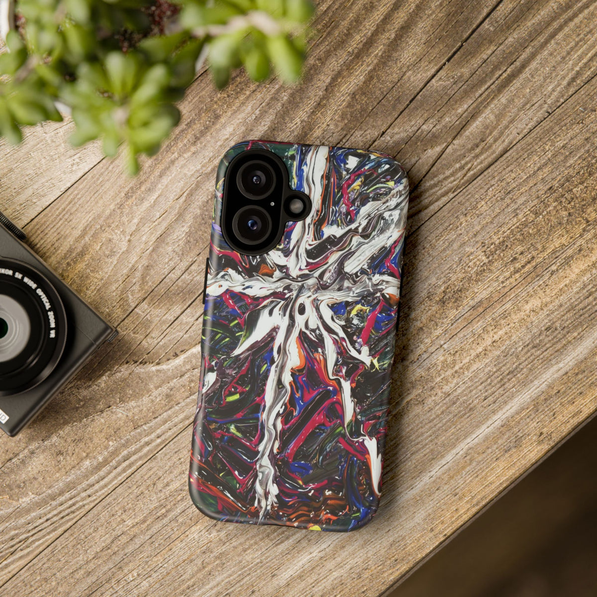 Abstract Splash Tough Phone Case – Colorful Drip Art Protective Cover