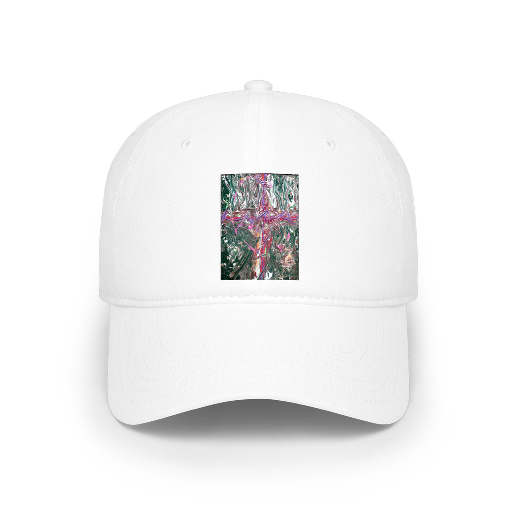 Abstract Pink Cross Embroidered Baseball Cap