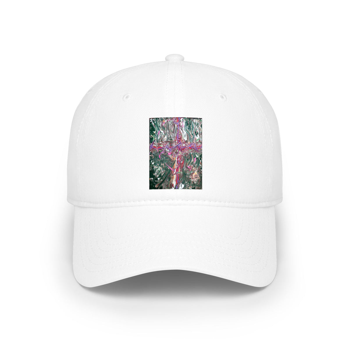 Abstract Pink Cross Embroidered Baseball Cap