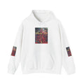 Abstract Red Forest Hoodie — Artistic Nature Print Hooded Sweatshirt