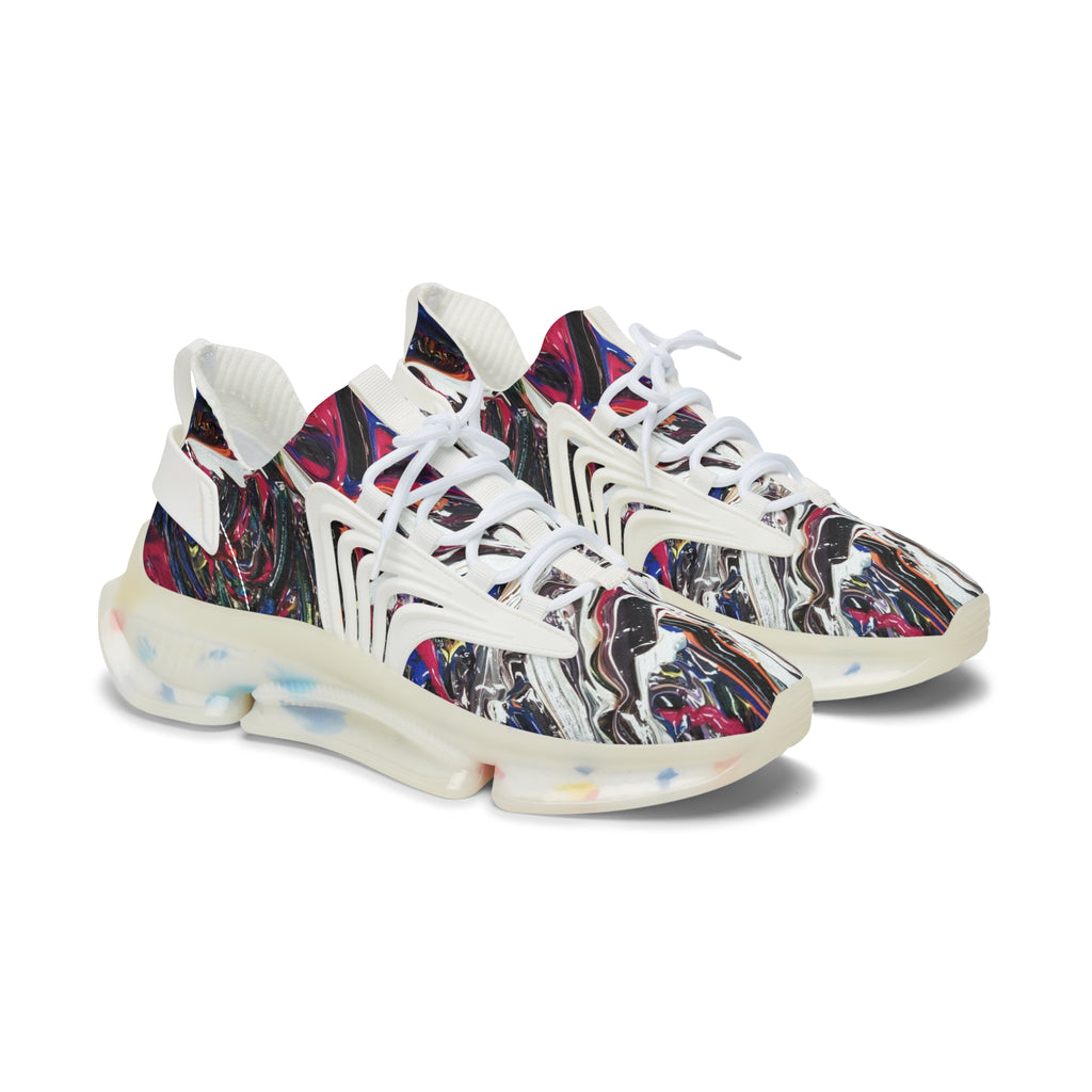 Women's Mesh Sneakers — Abstract Marble Athletic Shoes