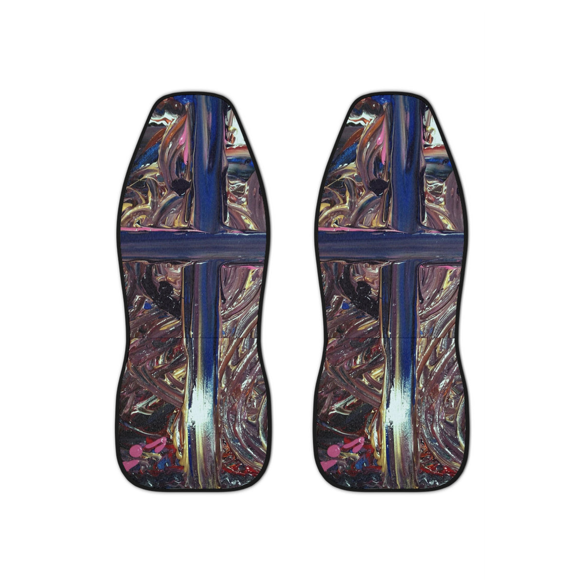 Abstract Cross Pattern Car Seat Covers — Bold Artistic Vehicle Seat Protector