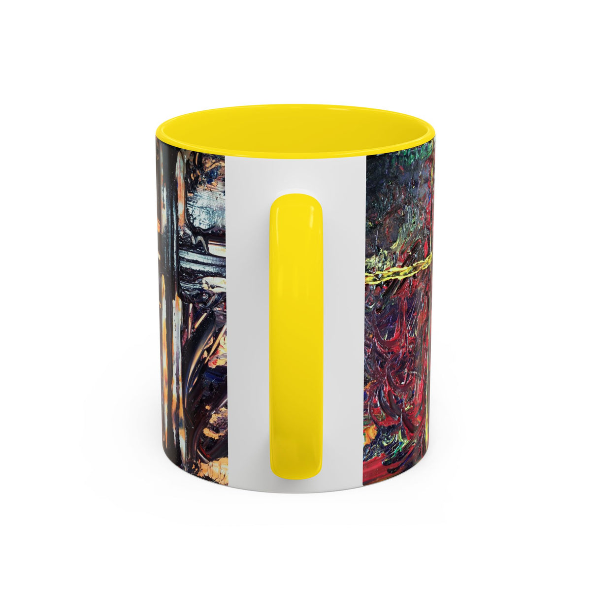 Abstract Starburst Accent Coffee Mug — Colorful Modern Art Ceramic (11/15oz)