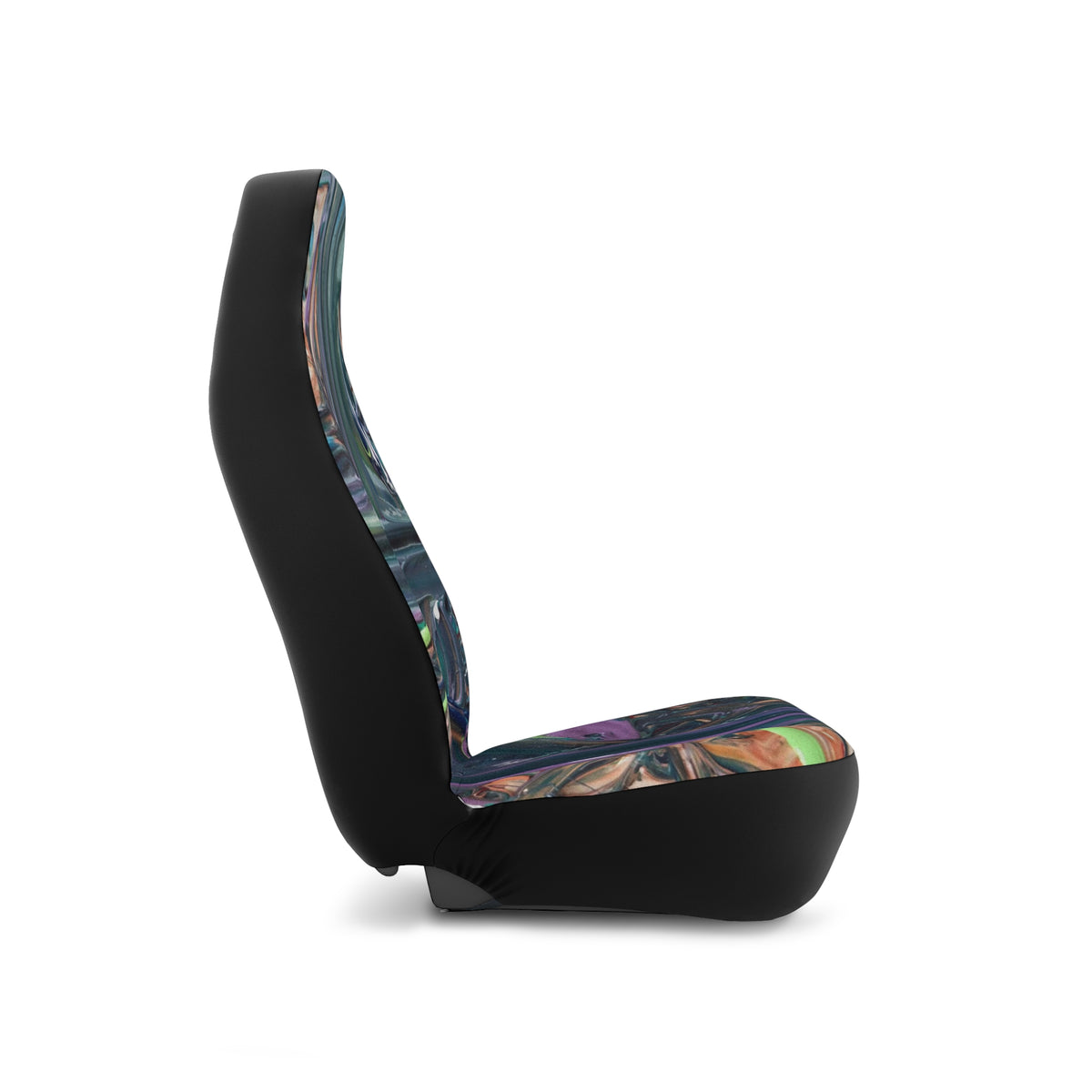 Abstract Swirl Car Seat Covers — Colorful Fluid Art Automotive Seat Protector