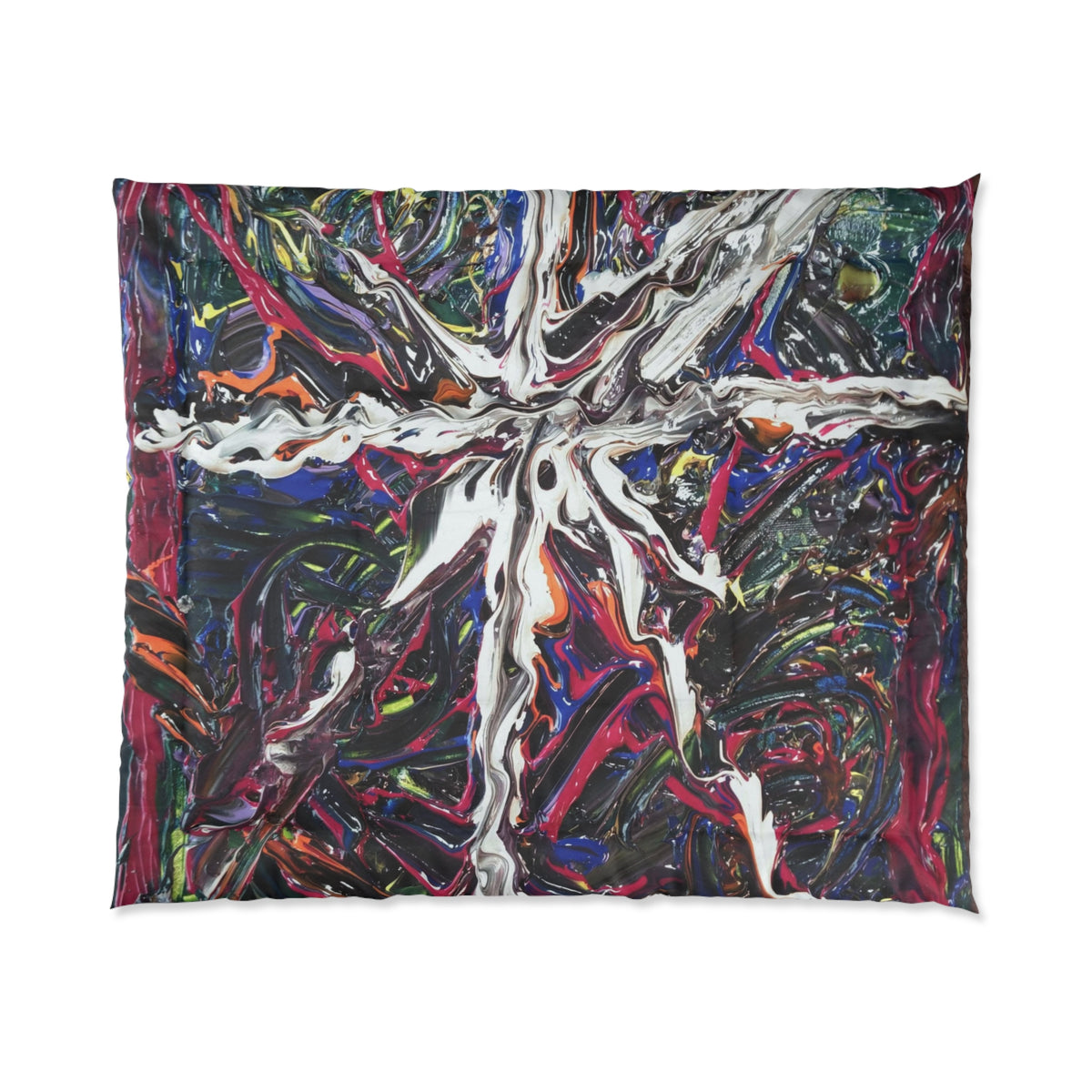 Abstract Starburst Comforter — Colorful Swirl Art Bedding