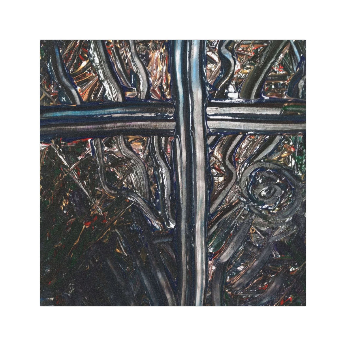 Car Magnet — Abstract Metallic Cross Design