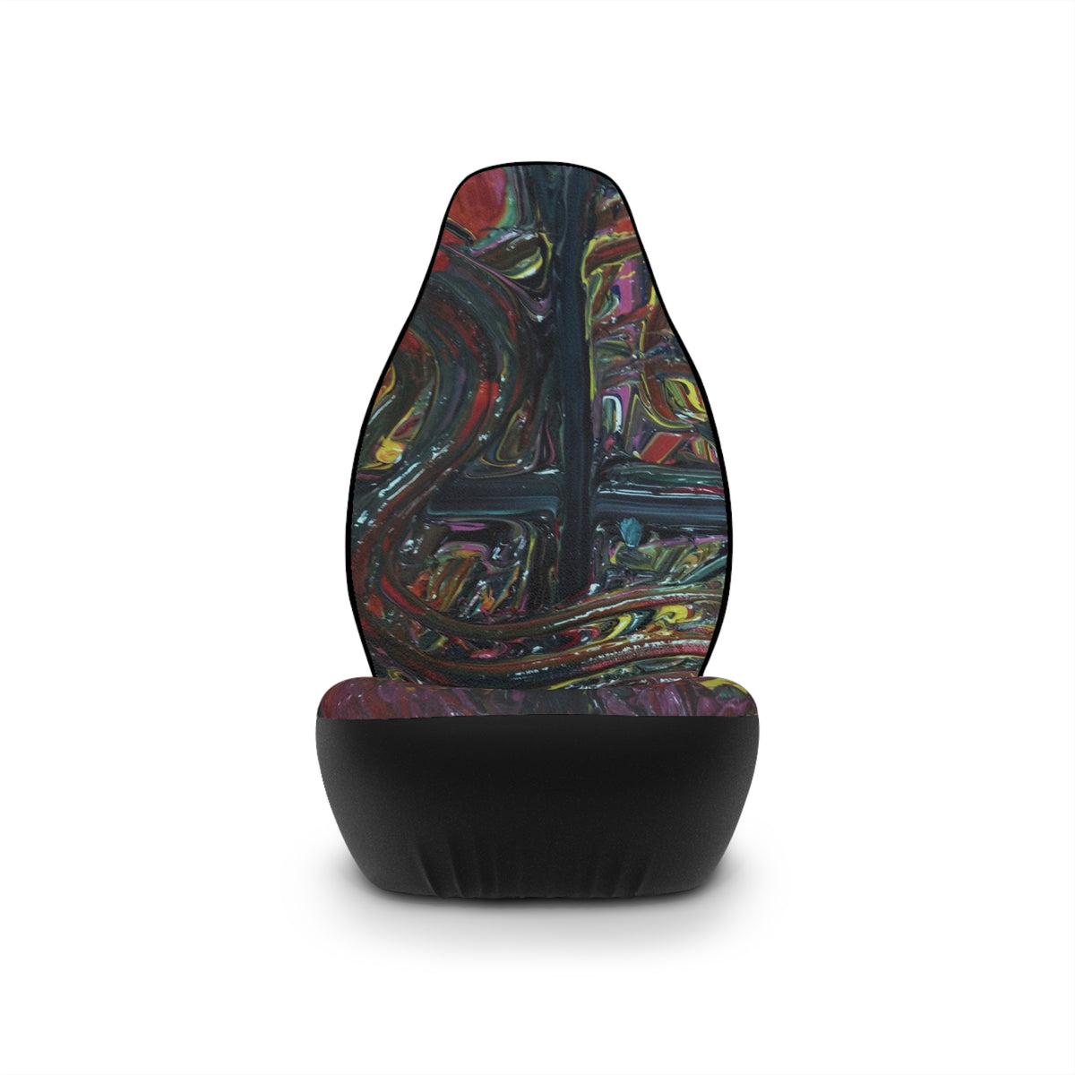 Abstract Expression Car Seat Covers — Colorful Painted Swirl Design