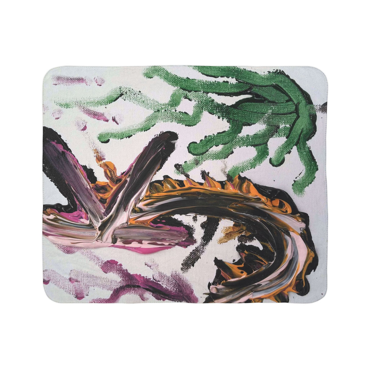 Abstract Seaweed Fleece Sherpa Blanket