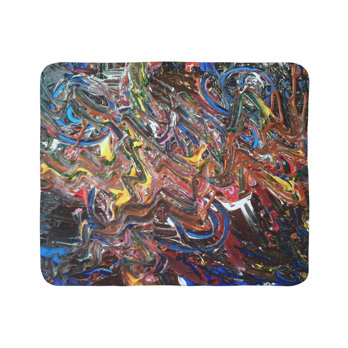 Abstract Color Burst Sherpa Blanket — Cozy Fleece Throw