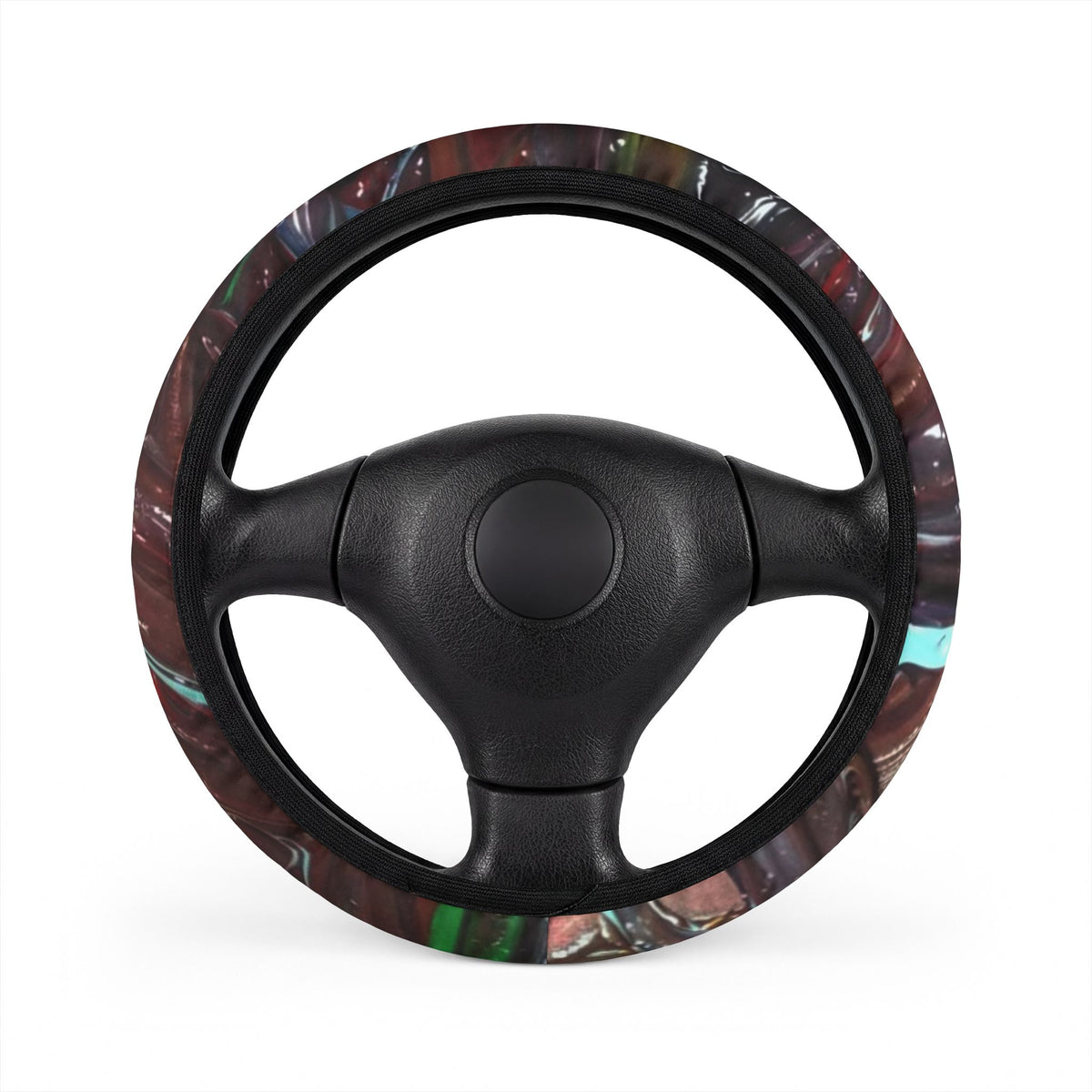 Iridescent Abalone Car Steering Wheel Cover — Pearlized Shell Pattern