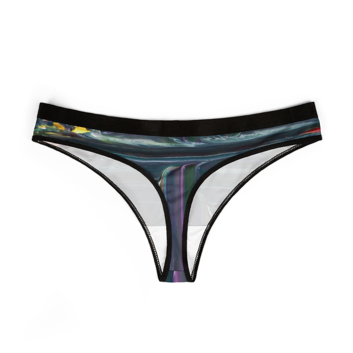 Abstract Iridescent Women's Thong — All-Over Print