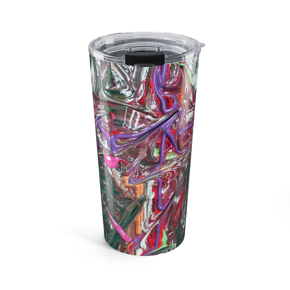 20oz Abstract Marble Tumbler — Colorful Swirl Insulated Travel Cup