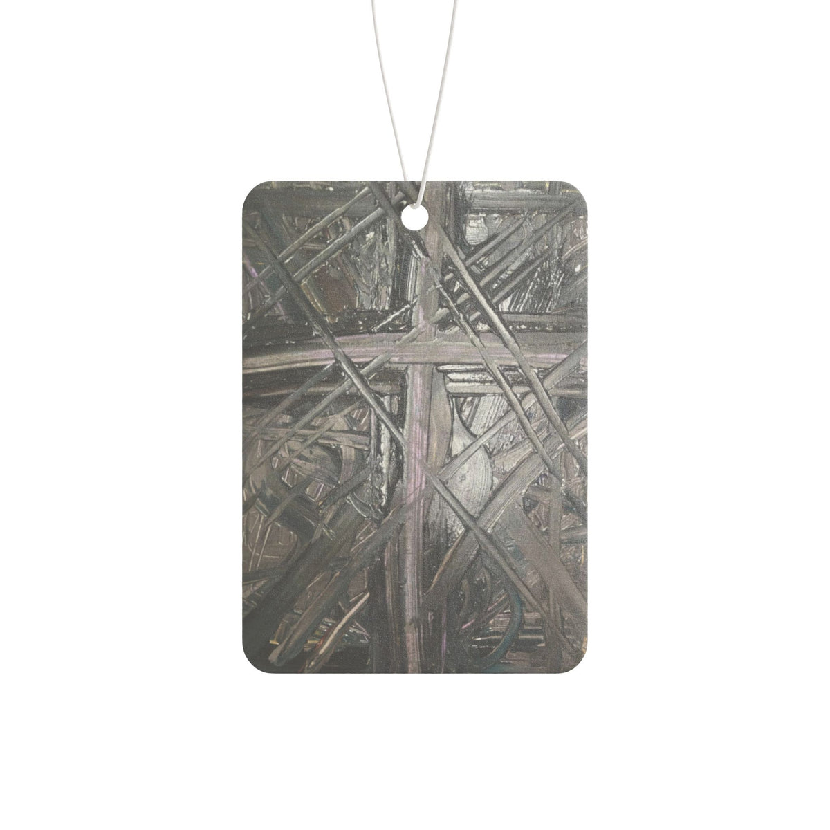 Crosswork Car Air Freshener — Metallic Gothic Abstract Scent Tag