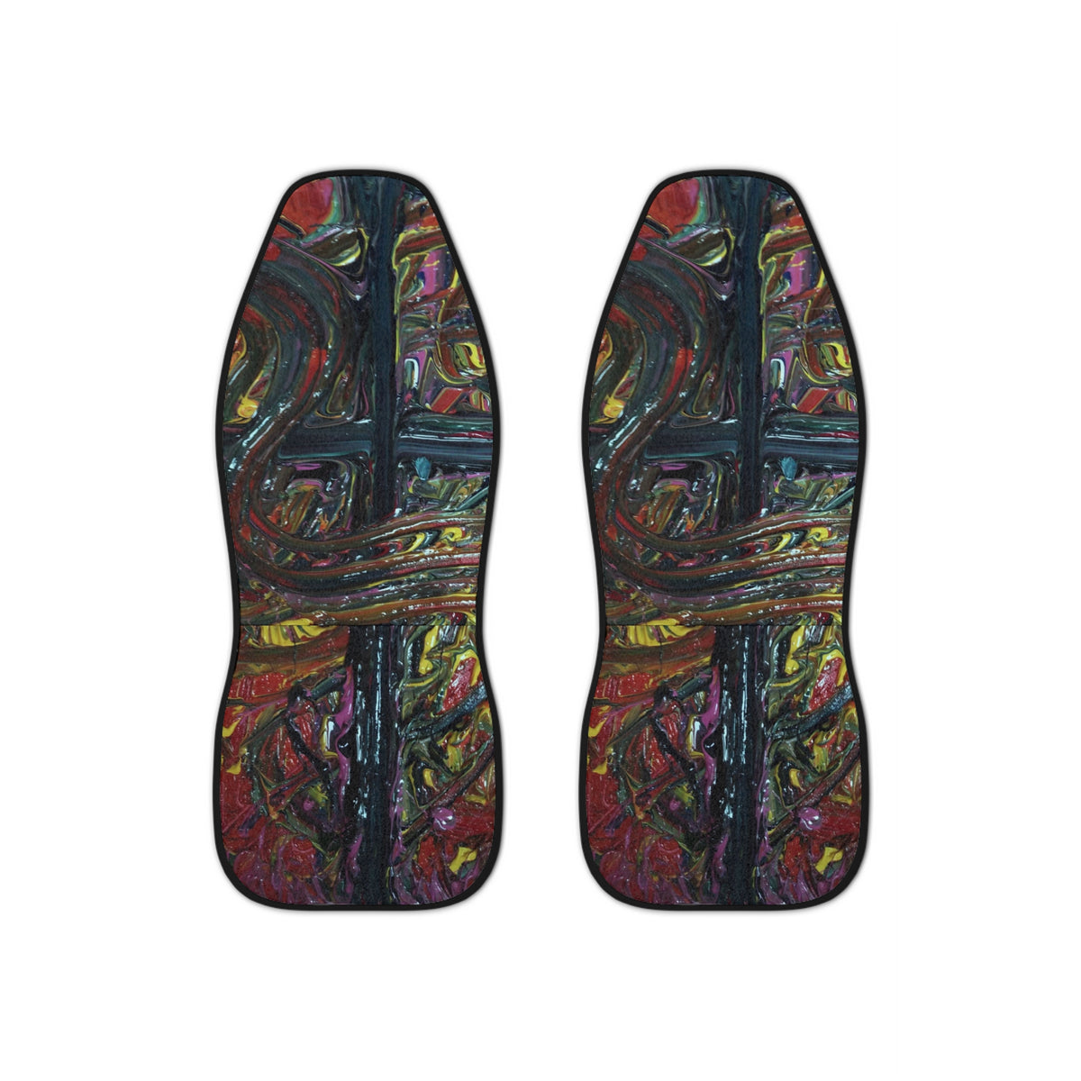 Abstract Expression Car Seat Covers — Colorful Painted Swirl Design