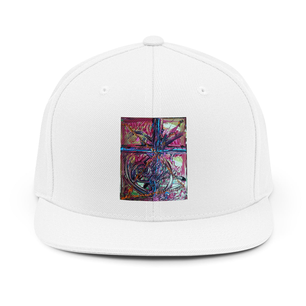 Abstract Art Snapback Hat — Colorful Geometric Paint Square
