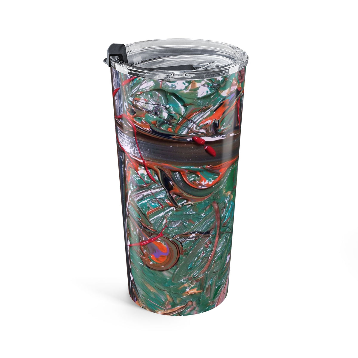 20oz Abstract Art Tumbler — Colorful Swirl Insulated Travel Cup