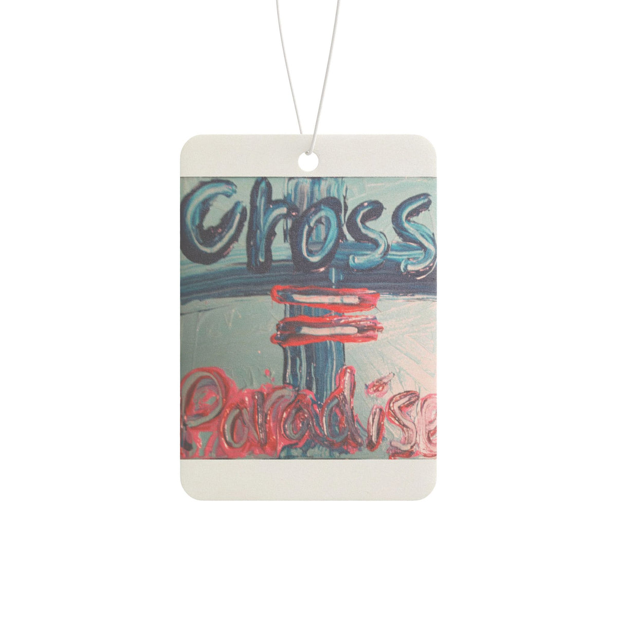 Cross=Paradise Car Air Freshener — Retro Neon Vibe Scented Hanging Ornament