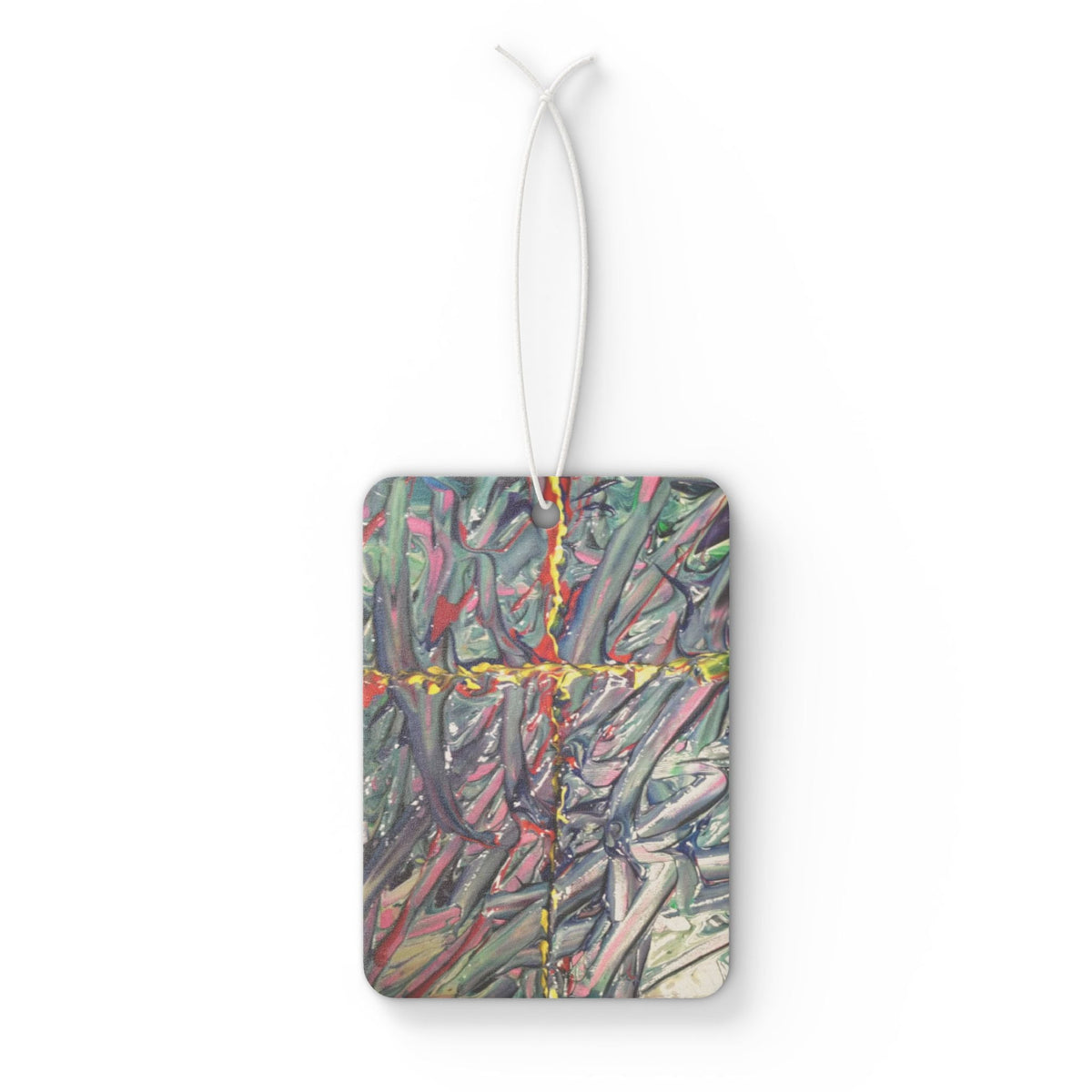 Abstract Cross Pattern Car Air Freshener — Colorful Textured Design Printify