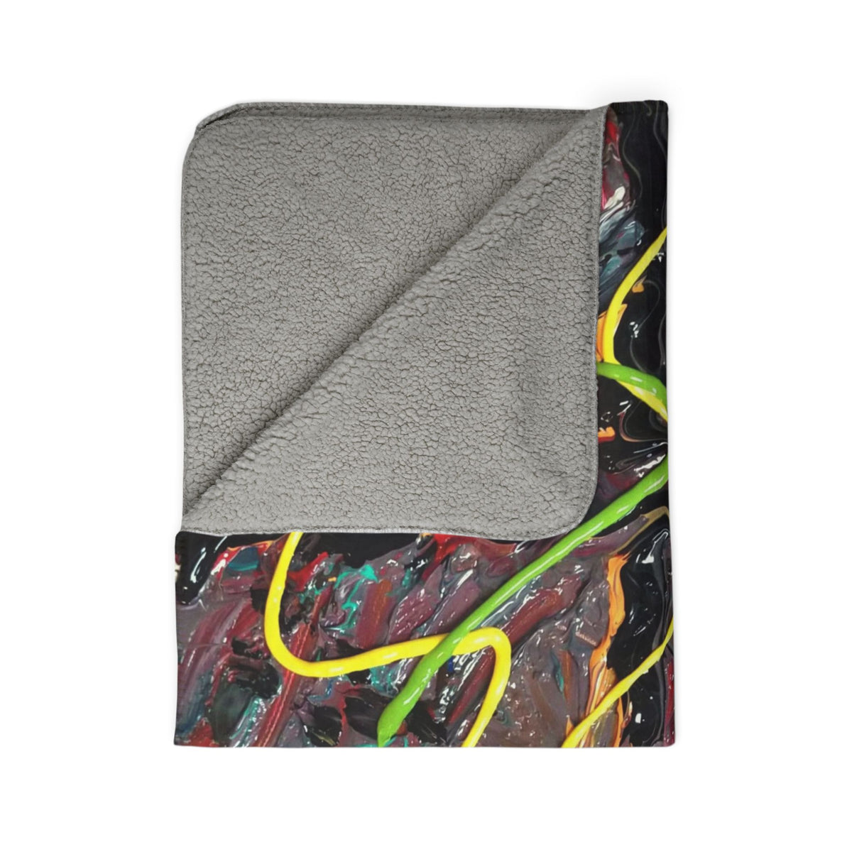 Abstract Neon Splash Sherpa Blanket