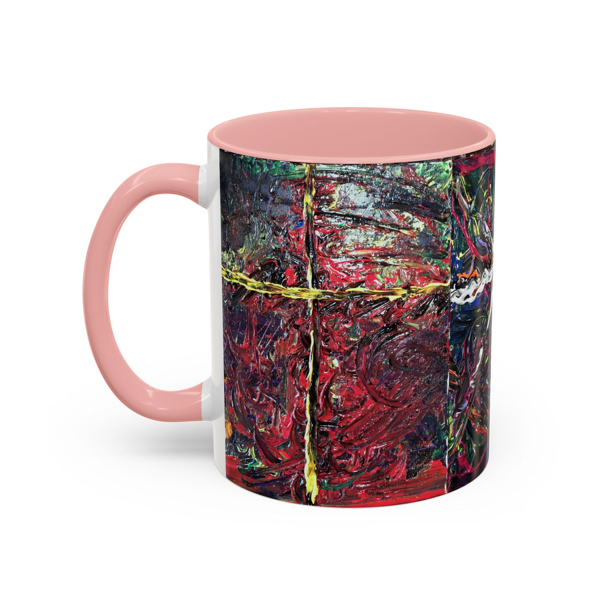 Abstract Starburst Accent Coffee Mug — Colorful Modern Art Ceramic (11/15oz)